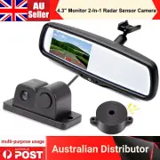 4.3"Car Mirror Monitor No1 Bracket+2-In-1 RearView Radar Sensor Reversing Camera