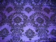50ft Purple Flocking Damask Aisle Runner Taffeta Fabric 58" Flocked Velvet