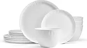 Mikasa Franklyn Bone China Chip Resistant 12 Piece Dinnerware Set, Service for 4