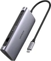 UGREEN Type C 9 in 1 Multifunction Adapter- HDMI/VGA/Gigabit/TypeC/USB3.0 x 3/SD/TF (40873) (V28-ACBUGN40873)