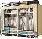 Canvas Wardrobe Simple Wardrobe, Fabric Cabinet, Home Bedroom Assembly, Rental Room Storage Cabinet, Wardrobe Rack