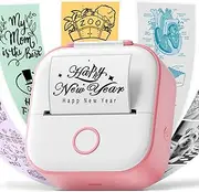 Print Pod - Phomemo Portable Printer Sticker Maker Thermal Printer, Bluetooth Portable Phone Printer, Small Pocket Printer, for Study, Journals, DIY, Compatible with Phone & Tablet, Pink