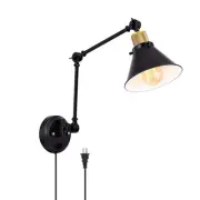 Wall Sconce Plug in, Dimmable Wall Sconce with Switch Swing Arm Wall Lights P...