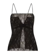 lace-detail open-back top IT40 Black