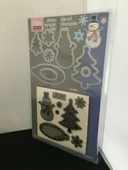 HTF BRAND NEW Sizzix Framelits Die/Stamp Set #657781 Snowman Tags Snowflake