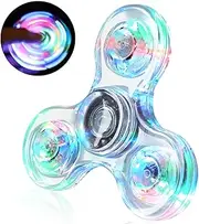 SCIONE Fidget Spinners,LED Light up Clear Fidget Toys, ADHD Anxiety Toys Stress Relief Reducer Spinner for Kids (White)