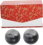 2pcs Jade Massage Balls for Hand Therapy Health Exercise Balls for Deep Tissue Relaxation and Meditation Portable with Box for and Finger Exercises