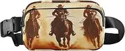 [XYMZR] Cowboy Ride Horse Dust Fanny Pack Hip Bag Belt Bag for Women Man Fashion Waist Pack Water-repellent Crossbody Bag for Halloween Costumes Running Hiking Jogging Travel Sport, Multi-colored, one