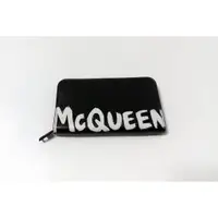 在飛比找蝦皮購物優惠-ALEXANDER MCQUEEN 黑白塗鴉Logo長皮夾