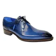 Emilio Franco Giacamo Ocean Blue Calfskin leather Derby Oxfords for Men (9)