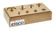 Eisco Labs Primary Weight Set - Brass - In Hardwood Storage Block - 9 pieces