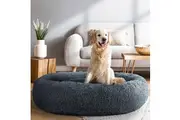 i.Pet Pet Bed Dog Cat 110cm Calming Extra Large Soft Plush Dark Grey
