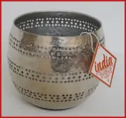 NEW Pierced Candle Holder Lantern Jar Bowl India FREE SHIPPING