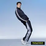 【NAUTICA】男裝 COMPETITION撞色LOGO織條運動長褲(黑色)