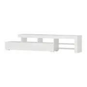 TV Cabinet Entertainment Unit Stand RGB LED Gloss Furniture 215cm White