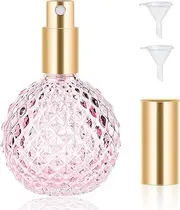 Gsteng Pink Vintage Perfume Bottle, 3.4oz 100ml Refillable Glass Atomizer, Leakproof Travel Spray Bottles for Fragrance & Cologne.