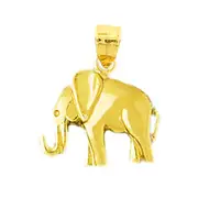 14K Gold 16MM Elephant Charm