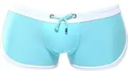 [DGHM-JLMY] Mens Lightweight Trunk Swimwear Stretch Breathable Workout Underpants Swim Brief Square Leg Board Shorts (Light Blue,Medium), Light Blue, Medium