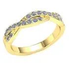 0.6Ct Round Cut Diamond Ladies Interlinked Bridal Half Eternity Ring 14k Gold