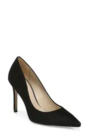 Sam Edelman Hazel Pointed Toe Pump in Black Suede at Nordstrom, Size 12