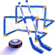 Hover Hockey Set For Kids Toys, Hover Hockey Game With 2 Goals Led Light Air Hover Ball, Fun Family Indoor Hockey Gifts