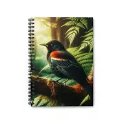 Spiral Notebook Ruled Line Red Winged Blackbird in Natural Environment Design 2
