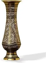 Vase for Home Décor | Handcrafted Gold Vase Vase | 10" Tall Decorative Vase | Flower Vase | Gold Vases for Centerpieces | Table Centerpieces | Decorative Vase | Table Decor Entryway (Gold)