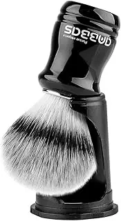 Anbbas Synthetic Badger Shaving Brush with Black Holder Stand,Resin Handle Foam Brush 2in1 Set for Men Wet Shave
