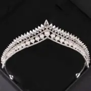 Baroque Vintage Pearl Crystal Crown Tiara Rhinestone Prom Diadem Headband for Wo