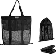 Swag Gear Mesh Bag, Large Capacity, Foldable, Mesh Tote, Tote Bag, Sandbox, Swimming, Beach Bag, Pool Bag, Extendable, Oxford, Durable, Lightweight
