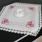 Christmas White Vintage Embroidered Lace Tablecloth Dining Table Cloth Runner