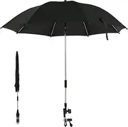 Beach Chair Umbrella with Clamp Sun Protection Stroller, 360° Adjustable Beach Chair Sunshade Parasol Rainproof and Windproof Beach Chair Parasol for Patio Beach Chair Stroller