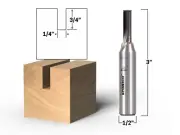 1/4" Carbide Insert Straight Router Bit - 1/2" Shank - Yonico 14036