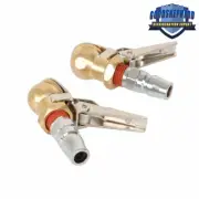 2-Pack Closed Ball Tire Chuck with Clip 1/4" FNPT Locking Air Chuck Tire