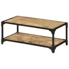 Vintage Style Wooden Side Coffee Table With Storage Shelf Living Room Furniture
