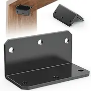 Wuno Shop 2"x4" Galvanized Corner Brace, 90 Degree Angle Iron Brackets with Holes, Metal Joint Bracket, Heavy Duty Right Angle Bracket for Wood Furniture, Raised Garden Bed Corner Brackets-black-6 pcs