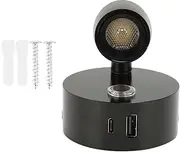 Jerliflyer DC12-24V RV USB Reading Light with USB Type C Port, 3 Color Dimming, and Touch Switch (Zwart)