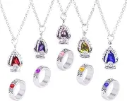 [HAMISH] Anime PMMM Merch Core Set Necklace Ring Soul Gem Necklace Ring Cosplay Anime Accessories Anime Props Creative Lightweight Presents for Fans