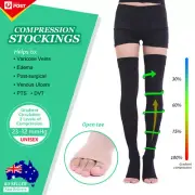 23-32 mmHg Medical Compression Stockings Support Socks Flight Travel Open Toe