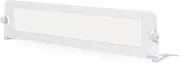 BABY JOY Foldable Bed Rail for Toddlers, 180 x 42 cm Swing Down Baby Bed Guard Rail w/Adjustable Safety Strap, Universal Kids Bedrail Guard for Twin, Double, Full, Queen & King Size Mattress, White