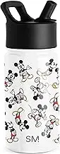 Simple Modern Disney Mickey Mouse Kids Water Bottle with Straw Lid | Reusable Insulated Stainless Steel Cup for Boys, School | Summit Collection | 14oz, Mickey Mouse Retro