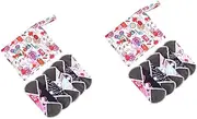Healvian 2 Sets Bamboo Menstrual Pad Washable Sanitary Napkin for Women Strong Absorption Dry Comfortable Reusable Pads Random