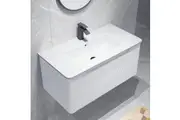 ACA Wall Hung Bathroom Vanity Unit Cabinet Storage 91x46CM with Gloss White Ceramic Basin Sink bowl Counter Top