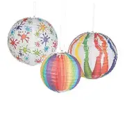 Fun Express Art Pallet Hanging Paper Lanterns Assortment for Birthday - Party
