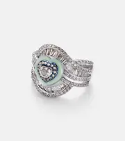 [Kamyen] Kamyen 18kt white gold and titanium pinky ring with diamonds H silver