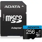 ADATA Premier microSDXC Memory Card - 256GB Includes SD Adapter - Read up to 100MB/s [AUSDX256GUICL10A1-RA1]