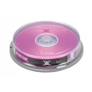 RiTEK錸德 X系列 52X CD-R 700MB 80min 光碟片10片盒裝X2入(福利品)