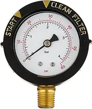 Pool Filter Pressure Gauge,0-60PSI Pressure Test Replacement Part Pool Pump Pressure Gauge 1/4" NPT for Hot Tub Aquariums