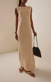 [Matteau] Open-Back Crepe Maxi Dress