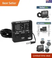 Precision Waterproof Digital Thermometer for Fridge & Freezer - Alarm Included